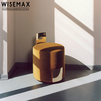 WISEMAX — meuble personnalisé pour salon, tabouret rond en tissu velours, chaise de salon