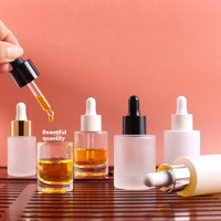 HOPECK Flacon en verre dépoli/blanc 15/30 ml avec compte-gouttes à col en plastique/aluminium 18/415 pour crème visage, huiles essentielles/sérum