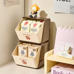 Custom Logo Large-Capacity Cartoon <b>Tea</b> Bag Coffee Milk Storage Storage <b>Box</b> Home Desktop Coffee Snacks Plastic Storage <b>Box</b> - Product Image 4