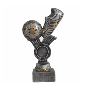 كأس كرة قدم من الراتنج الفضي من ويڤيستا، حجم صغير مع إمكانية النقش المخصص، جائزة لمسابقات كرة القدم - Product Image 1