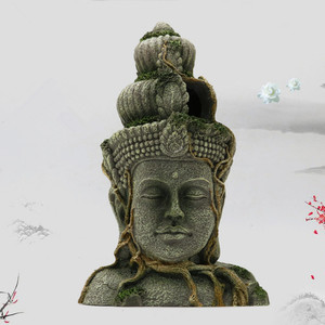 Nova Chegada Buda Fish Tank Decoração Artesanato Ornamento Estilo Chinês Aquário Acessórios Verde Arenito Buda - Product Image 3