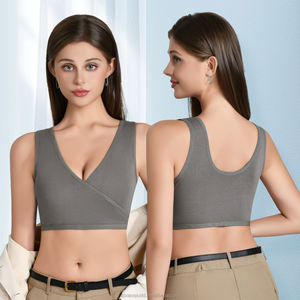 2403 # ชุดชั้นในผ้าฝ้ายแท้ดีไซน์ไขว้สำหรับให้นมบุตรหลังคลอดบุตรดีไซน์แบบสวมใส่ได้สำหรับการนอน - Product Image 5