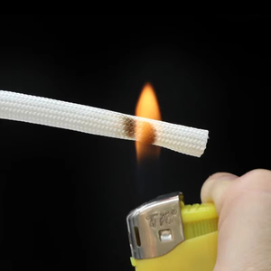 Tube en fibre de verre blanc/noir 600°C, 1mm ~ 10mm, manchon tressé en fibre de verre résistant aux hautes températures, protection souple pour câbles et tuyaux - Product Image 1