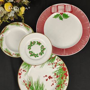 Real sublimación hueso China viejo país blanco porcelana en blanco rosa boda platos <span class=keywords><strong>vajilla</strong></span> conjunto de cerámica para el hogar Navidad - Product Image 5