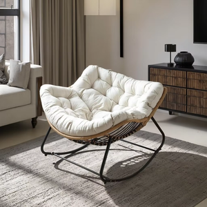 Chaises à bascule aile luxe mobilier nordique <span class=keywords><strong>fauteuil</strong></span> moderne <span class=keywords><strong>tissu</strong></span> <span class=keywords><strong>microfibre</strong></span> cuir salon Accent maison canapé salon chaises - Product Image 2