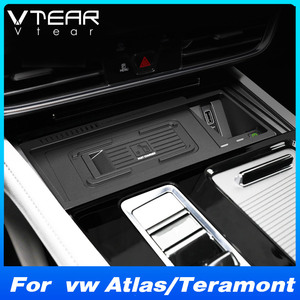 Cargador inalámbrico Qi para coche, accesorios para Volkswagen VW Atlas/Teramont, placa de carga rápida para teléfono móvil de 15W, piezas de automóvil 2020-2023 - Product Image 2