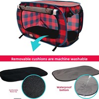 Cage de voyage pliable et portable en polyester pour chats et chiens avec boucle de ceinture de sécurité, respirante et imperméable pour voiture