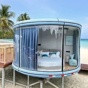 Custom Aluminium Rondvormig Met Gehard Glas Cirkelvormig Geprefabriceerd Containerhuis Voor Hotels Ruimte <span class=keywords><strong>Capsule</strong></span> Prefab Huizen - Product Image 3