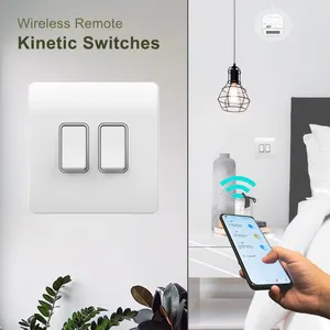 Wifi Kinectic Reset Light Proveedores de iluminación de pared 4 Gang Us Type Cassette Lowe On Off In Zigbee Touch Pvc Case Open Black Switch