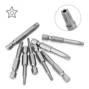 T9 T10 T15 T20 T25 T27 T30 T35 T40 Hex Drilled Hole1/4 Hex 50mm Length Torx <strong>Security</strong> Screwdriver <strong>Bits</strong> - Product Image 3