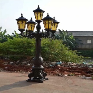 Paisaje Retro Europeo Precio al por mayor Parque Calzada Exterior Impermeable Ip65 RGB Atenuación 50W Led Solar Pilar Luz Exterior - Product Image 1