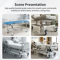 Roulettes pivotantes verrouillables durables en PA pour équipement médical, lits de patient et brancards, 100mm 125mm, pour usage hospitalier