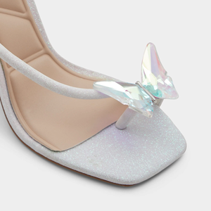 Sandali da donna <span class=keywords><strong>con</strong></span> glitter, tacco a blocco in acrilico e decorazioni iridescenti, punta aperta e cinturino alla caviglia, scarpe da festa - Product Image 6