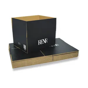 Customized Strong Corrugated Wholesale Cartons Brand Name Coated Cardboard Mailing Shipping Black Mailer Box With Custom Logo