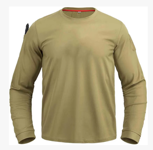 DF25 T-shirt tactique en maille pour hommes, entraînement sportif extérieur, anti-UV, séchage rapide, évacuation de l'humidité, léger, haut de gamme pour le travail en extérieur, vente en gros - Product Image 4