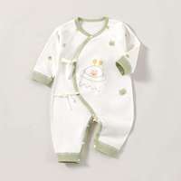 En gros Body kimono pour bébé, imprimé ours, manches longues, avec lacets latéraux, en coton, barboteuse nouveau-né, pyjama de nuit pour nourrisson