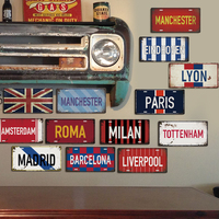 Placa de decoración de matrícula de 15x30cm, cartel de hojalata personalizado Vintage, cartel de Metal de ciudad Vintage, arte de pared Retro decorativo