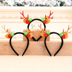 Diadema navideña con astas de reno, diadema navideña, banda para el pelo, decoraciones navideñas, regalos de Navidad - Product Image 1