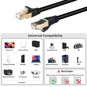 Mạng mềm linh hoạt mèo 8 lõi nhôm lá chắn PVC Áo khoác RJ45 vá LAN Cáp cat8 cáp Ethernet - Product Image 5