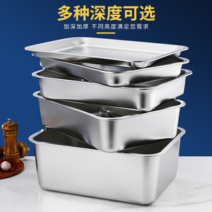 Stainless Steel Serving Trays Rectangular Square Food Storage Containers Unbreakable Hotel Restaurant Use - Product Image 2