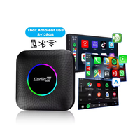 Boîte Android Auto Magic Car Play Tbox 8G+128G avec LED Carplay AI avec Wifi 2.4/5G BT5.0 Adaptateur Carplay sans fil