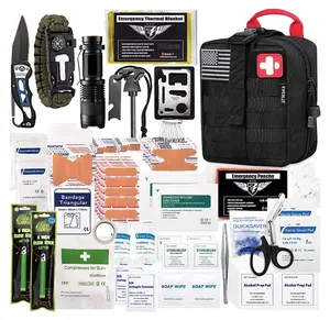 250 Pieces Survival First Aid Kit IFAK Molle System Compatible Outdoor Gear Emergency Kits Trauma Bag for Camping Hiking