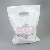 Sacs de courses en plastique biodégradable imprimés avec logo personnalisé, avec poignée découpée, pour vêtements, chaussures, supermarchés, expositions