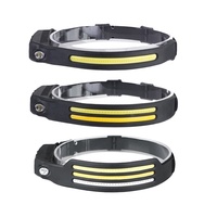Lampe frontale LED rechargeable par USB 230 à large faisceau avec capteur de mouvement Lampe frontale adulte Casque de camping et chasse Corps de lampe ABS