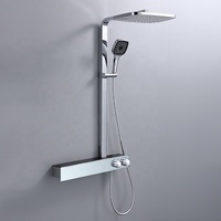 Panneau de douche mural à 3 fonctions, ensemble haut de gamme avec pommeau en acier inoxydable