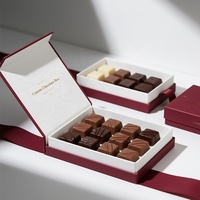 Boîte-cadeau magnétique de luxe personnalisée en Bourgogne, avec doublure en éponge imperméable, pour chocolats, bonbons, avec certification