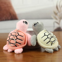 Mini porte-clés pendentif tortue de dessin animé en peluche mignonne