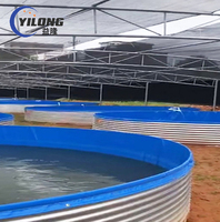 Bâche en acier galvanisé pour l'élevage de crevettes, réservoirs d'eau en métal ondulé