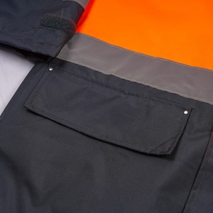 Anpassbares Logo Hochsichtbare Verkehrssicherheits-Reflektierende 100% Polyester 300D Oxford <span class=keywords><strong>Hi</strong></span>-<span class=keywords><strong>Vis</strong></span> ANSI Klasse 3 Wasserdichte Jacke - Product Image 2