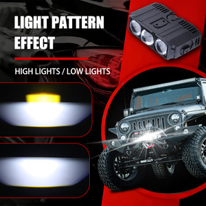 Faros Delanteros LED para Motocicleta, 3 Ojos, Luces de Conducción Bi-LED, Lámpara Auxiliar de Tres Lentes, Focos para Automóvil, Luces de Rejilla - Product Image 4