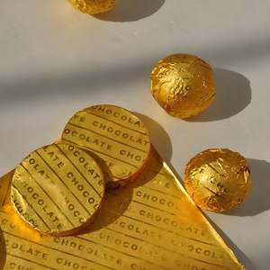 กระดาษห่อช็อคโกแลตแบบนุ่มขนาด12ไมครอน/15ไมครอนกระดาษฟอยล์อลูมิเนียมเคลือบสำหรับห่ออาหารพิมพ์ลายได้ตามต้องการ - Product Image 2