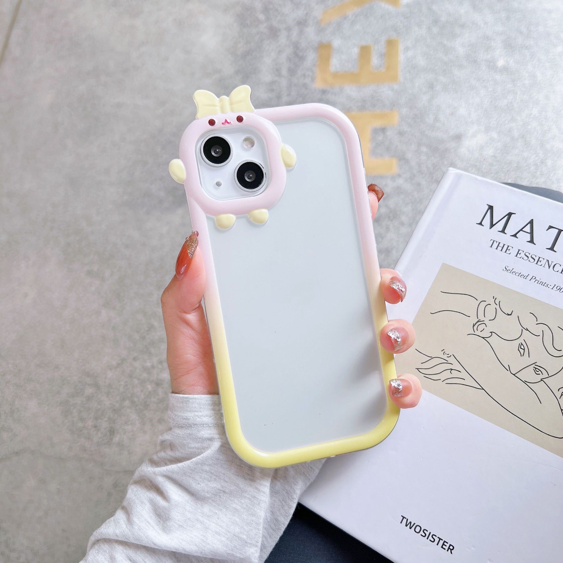 Clear Phone Case with Border - Cute Double Color Design Clear Phone Case with Border - Cute Double Color Design