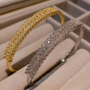 Butterfly <b>Bracelet</b> Gold And <b>White</b> 18K Copper Plated Full Zircon For Women Wedding Jewelry - Product Image 4