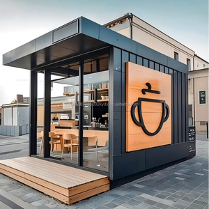 Casa Contenedor Prefabricada <span class=keywords><strong>de</strong></span> Acero y <span class=keywords><strong>Madera</strong></span> <span class=keywords><strong>de</strong></span> 10 pies, Diseño Moderno, Modular, Portátil, para Cafetería, Tienda, Quiosco, Uso en Exteriores - Product Image 3
