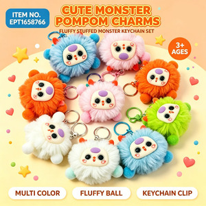 EPT Llavero de Peluche de Bola de Carbón de Dibujos Animados, Suave y Esponjoso, Colgante para Bolso, Mochila, Regalo de la Suerte para Niños - Product Image 2