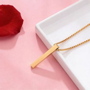 Collier pendentif rectangulaire en acier inoxydable Maille <span class=keywords><strong>gourmette</strong></span> Bijoux pour homme Cadeau de fête - Product Image 5