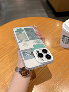Coque antichoc en TPU <span class=keywords><strong>vert</strong></span> menthe clair avec patchwork floral <span class=keywords><strong>tortue</strong></span> marine, esthétique estivale plage pour iPhone 17 16 15 14 13 Pro Max - Product Image 5