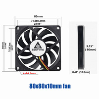 Gdstime GDA8010 DC 5V/12V/24V 80mm Ventilateur sans balais à roulement à huile en plastique personnalisable, haute performance, débit d'air élevé, PWM 2500-3000RPM 18.5CFM