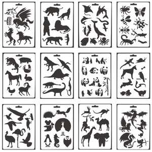 Hot Sell Custom ST-200 Plastic Drawing Stencils Set 0.25mm Thick Full Color <b>Journal</b>/Scrapbook/Diary & Pet Decorating - Product Image 1