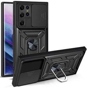 Coque pour <span class=keywords><strong>Samsung</strong></span> S24 avec Cache Objectif Coulissant, Béquille et Anneau de Support pour <span class=keywords><strong>Samsung</strong></span> Galaxy S24 S23 A05 A55 - Product Image 1