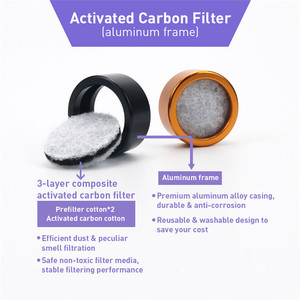 Activated Carbon Filter Aluminum Frame Round Disposable Cigarette Filter Smoke Accessory Modern Style - Product Image 3