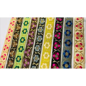 Hoa thêu ren TRIM và thiết kế hiện đại của chúng tôi cao cấp nhiều màu hoa thêu Jacquard ren TRIM Crafted - Product Image 1