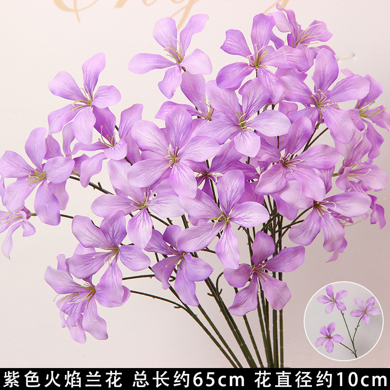 Tige d'orchidée flamme violette à 3 têtes