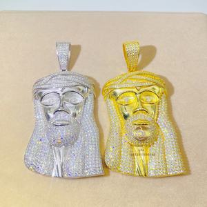 Prêt à être expédié, offre spéciale, buste bas hip hop xl pièce de jésus en argent grande pièce de jésus pendentif - Product Image 5