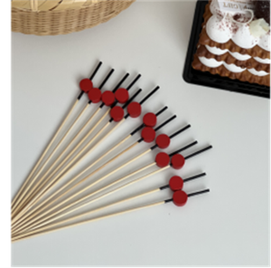 Eleganti Spiedini Decorativi in Bambù da 4,7 Pollici <span class=keywords><strong>con</strong></span> Foglie Verdi di Palma per Chic Cocktail Party all'Aperto - Product Image 3