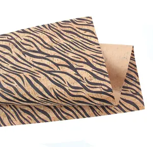 Çevre dostu Zebra baskılı vegan DIY craft için 0.4mm ince mantar kumaş el yapımı kılıfı cüzdan çanta hediyeler dizüstü kapakları